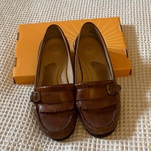 Earth Spirit Brown Leather Kiltie Loafers